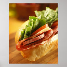 An Italian sub sandwich with Print