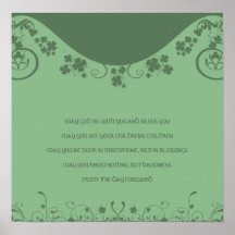 AN OLD IRISH WEDDING Blessing Clover Swirls Print