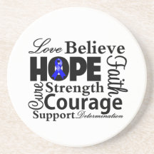 Anal Cancer Collage of Hope Beverage Coasters