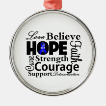 Anal Cancer Collage of Hope Christmas Tree Ornament