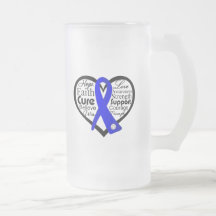 Anal Cancer Heart Ribbon Collage Mugs
