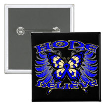 Anal Cancer Hope Believe Butterfly Pin