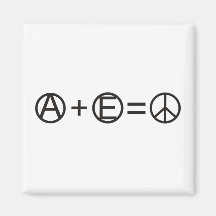 Anarchy + Equality = Peace Fridge Magnets