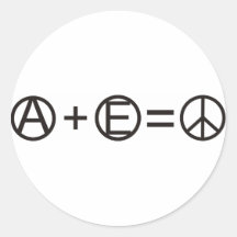 Anarchy + Equality = Peace Round Stickers