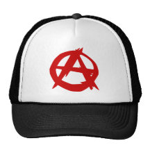 Anarchy Symbol Red A and Circle Without Ruler Hat