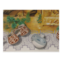 Anasazi Pottery of Native Americans Postcard