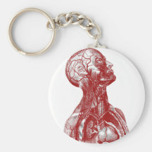 Anatomy Bust Red Keychains