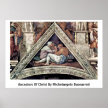 Ancestors Of Christ By Michelangelo Buonarroti Print