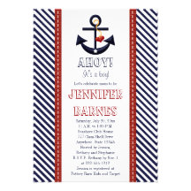 Anchor Nautical Baby Shower Invitations