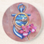 Anchor Tattoo Beverage Coaster