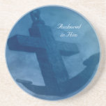 Anchored in Him Beverage Coaster