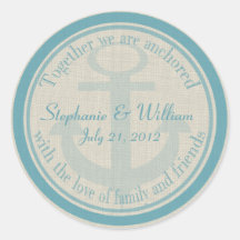 Anchored with Love Round Sticker