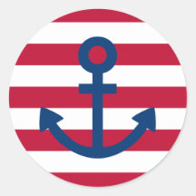 Anchors Aweigh Round Stickers
