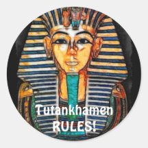 Ancient Egyptian Pharaoh Tutankhamen Round Sticker