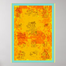 Ancient Mayan Glyphs Poster