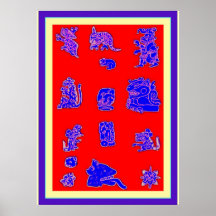 Ancient Mayan Glyphs Print