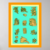 Ancient Mayan Glyphs Posters