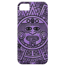 Ancient Mayan Maya Calendar in Purple