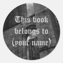 Ancient ruins book plate stickers for your name