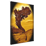 Ancient tree in antique and black on canvas gallery wrapped canvas