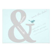 "And" Sign Save the Date Custom Invitation