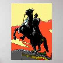 Andrew Jackson Statue in Fauvist Colours Poster