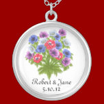 Anenome Flowers Bridal Bouquet Necklace necklaces