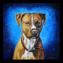 Angel American Staffordshire Terrier Dog Art posters