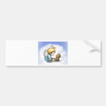 Angel baby and teddy bear bumper stickers