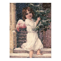 "Angel Delivery" Vintage Christmas Postcard