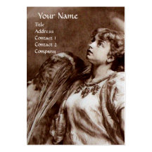 ANGEL IN BROWN , WHITE PEARL PAPER BUSINESS CARD TEMPLATE