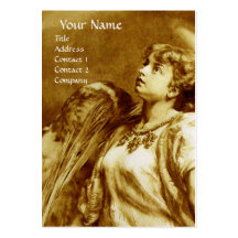 ANGEL IN BROWN YELLOW , WHITE PEARL PAPER BUSINESS CARD TEMPLATE