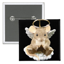 Angel Mouse Pinback Button