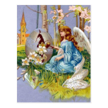 Angel Opening An Easter Egg Postcards