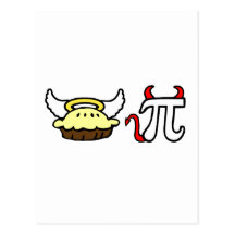 Angel Pie and Devil Pi Postcard