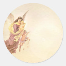 Angel Round Stickers
