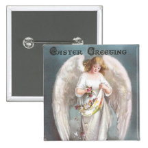 Angel Scattering Flowers Vintage Easter Pins