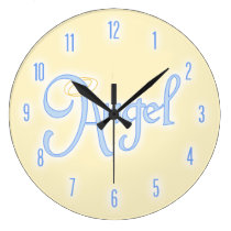 Angel text wall clocks