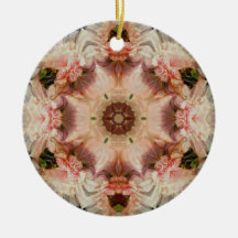 Angel trumpet and pink hollyhock mandala Ornament