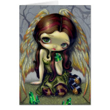 "Angel with Emeralds" Greeting Card