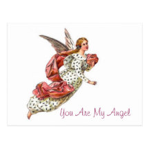 Angel With Pink Ribbon Postcards
