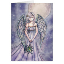 Angel With Star Ornament Card by Molly Harrison