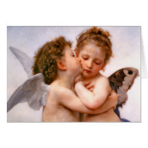 Angels First Kiss, Bouguereau Greeting Cards