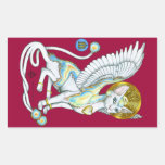 Angels Walk On 4 Paws Rectangle Sticker