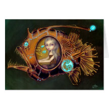 "Anglerfish Submarine" Greeting Card
