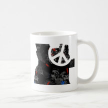 Angola Trendy Peace Sign with Angolan map Coffee Mugs