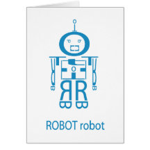 Angry Blue Robot Card
