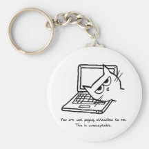Angry Cat Demands Attention Keychain