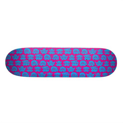 Angry Crew - Magenta & Cyan no stencil Skateboard