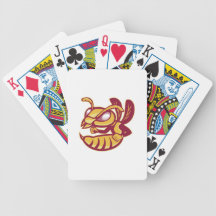 angry female hornet mascot bicycle poker deck